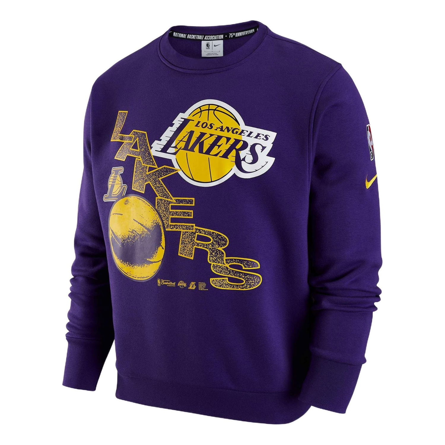 Суитчър Nike NBA Los Angeles Lakers Courtside Fleece Sweatshirt Лилаво | DH9439-504, 0
