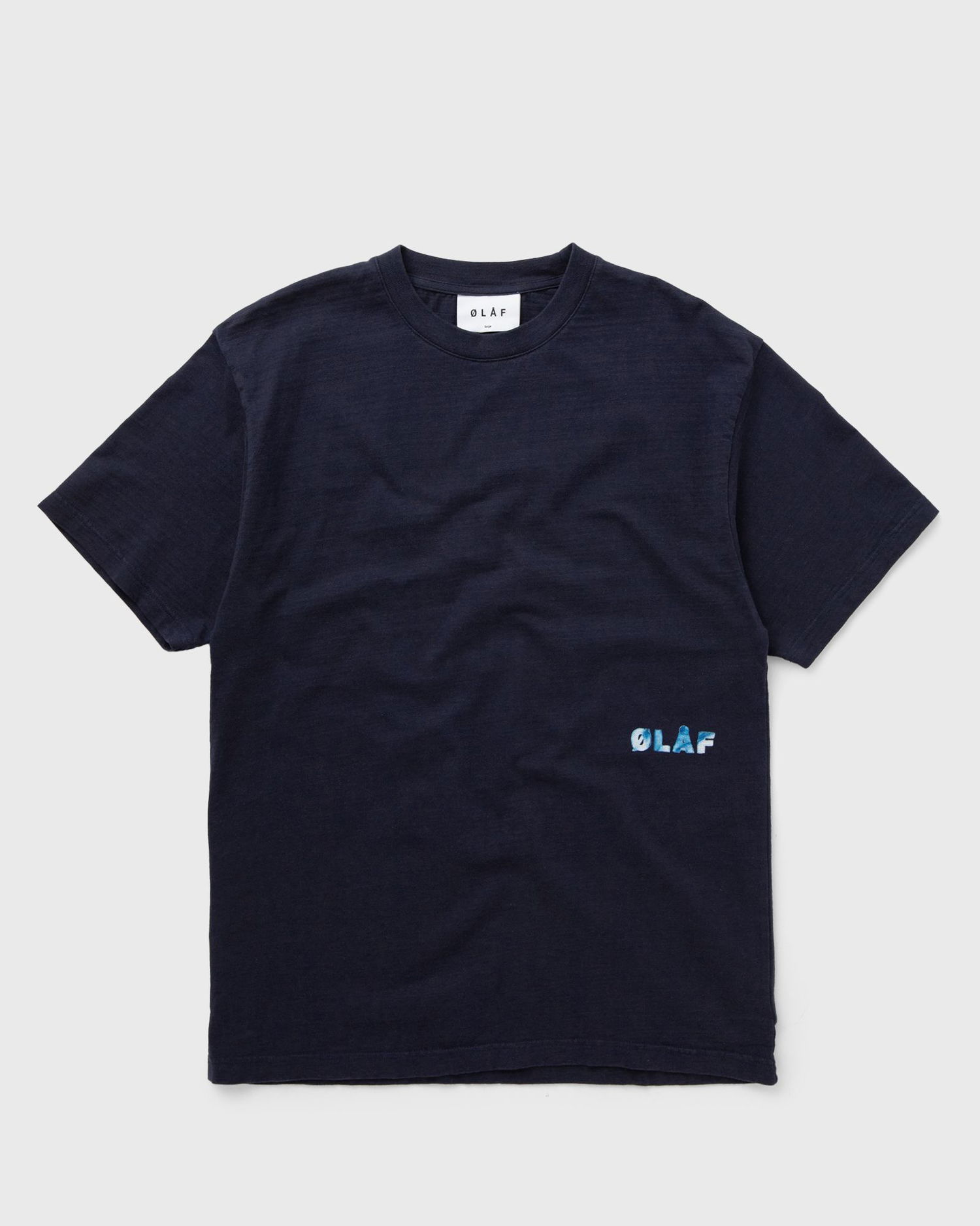 Тениска ØLÅF WATERCOLOR LOGO SLUB TEE Тъмно синьо | M160103-NAVY, 0