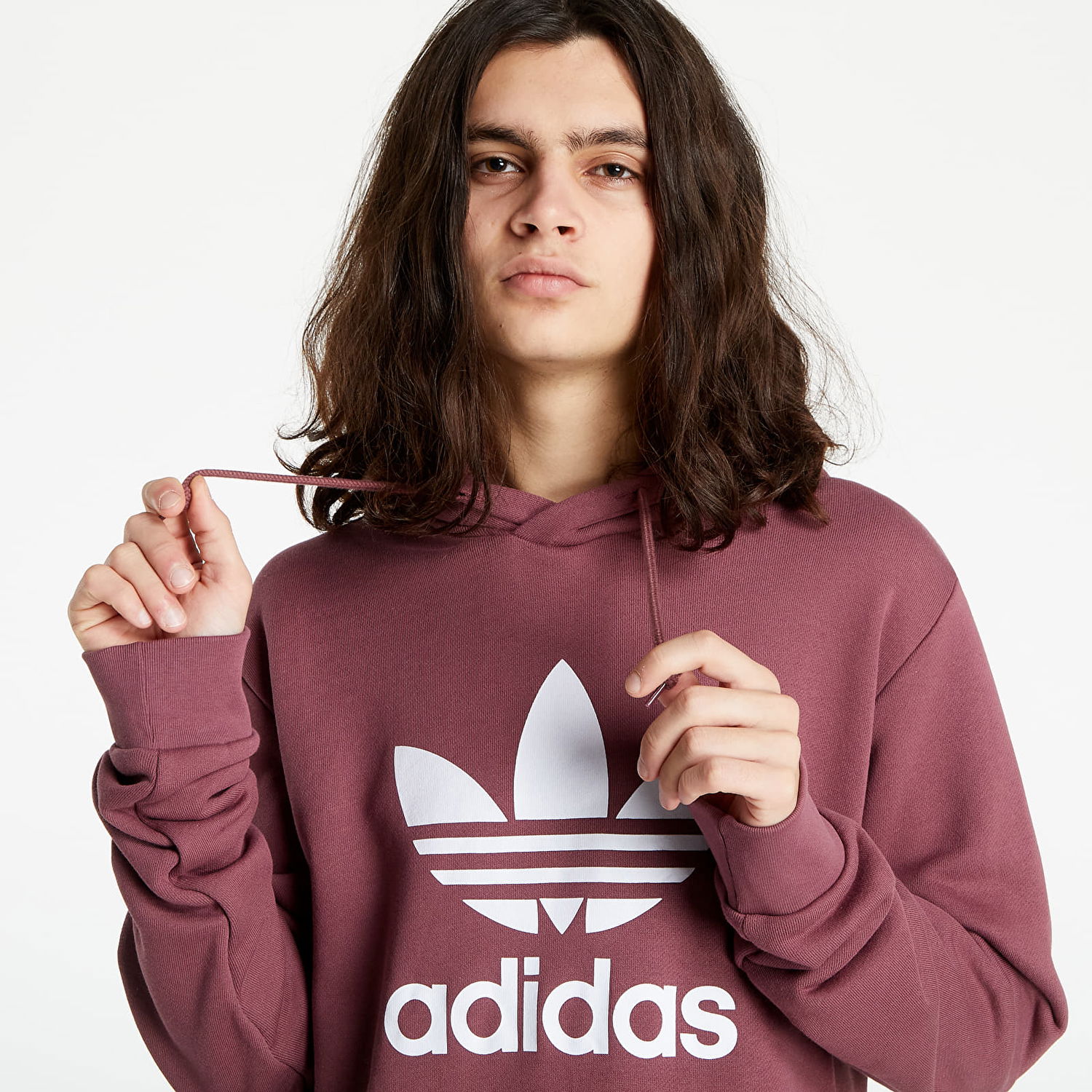 Суитчър adidas Originals Trefoil Hoodie Quiet Червено | HE9498, 1
