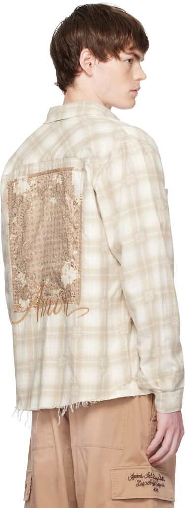 Риза AMIRI Amiri Bleach Bandana Patch Flannel Shirt Бежово | AMSTFL1015, 2