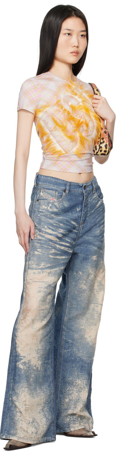 Дънки Diesel Bleached High-Rise Wide-Leg Jeans Синьо | A16977 068RE, 3