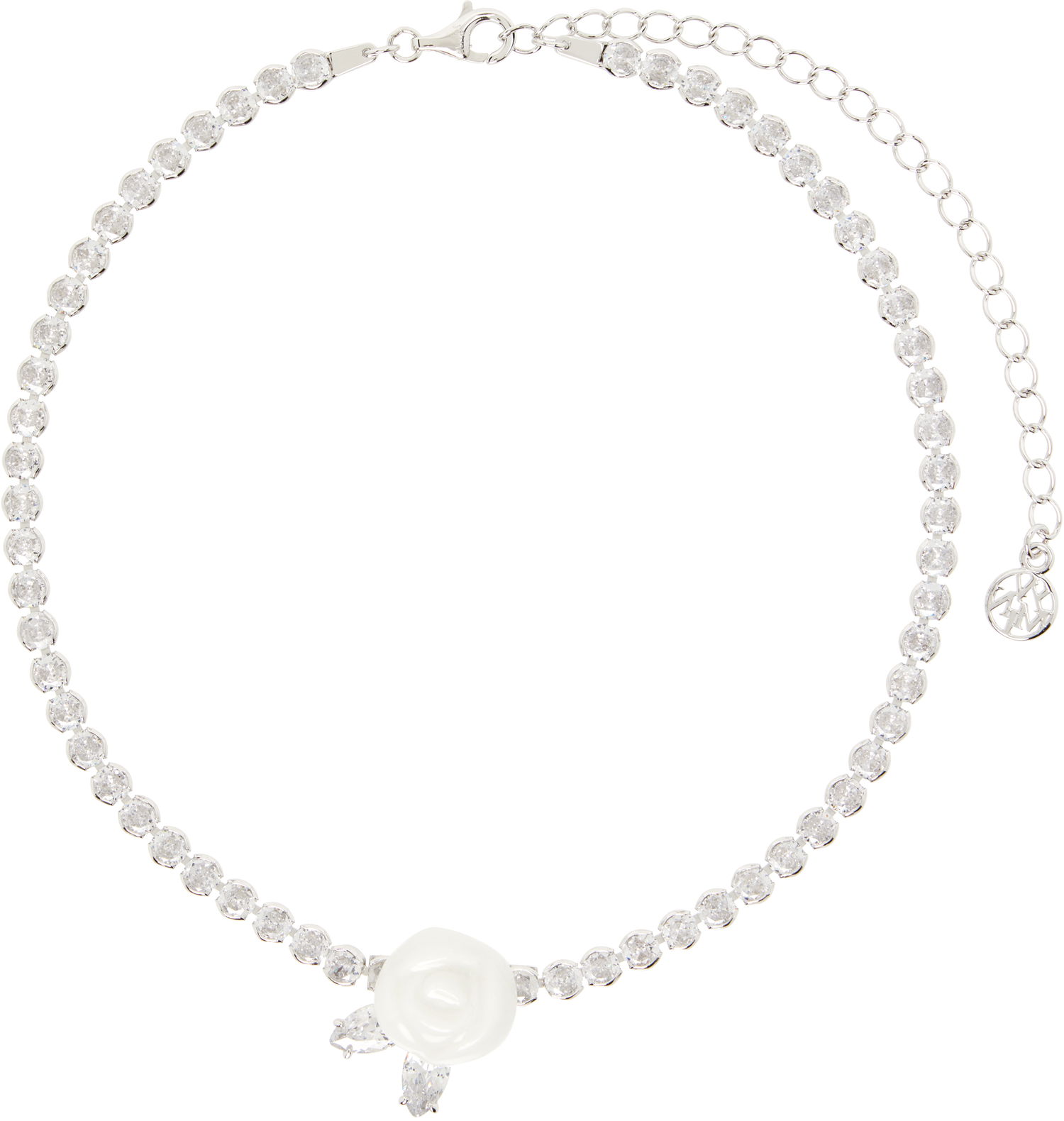 Колие SHUSHU/TONG SHUSHU/TONG YVMIN Edition Ceramic Rose Choker Necklace Бяло | 25649WHT00NN, 0