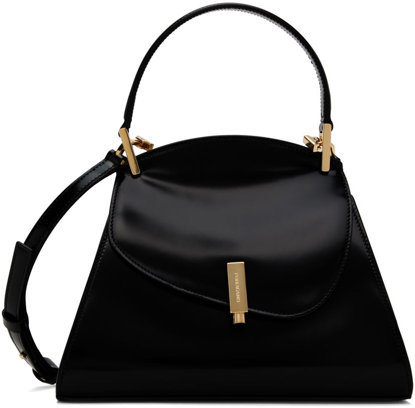 Дамска чанта FERRAGAMO Small Geometric Leather Bag Черно | 218341 - 770268