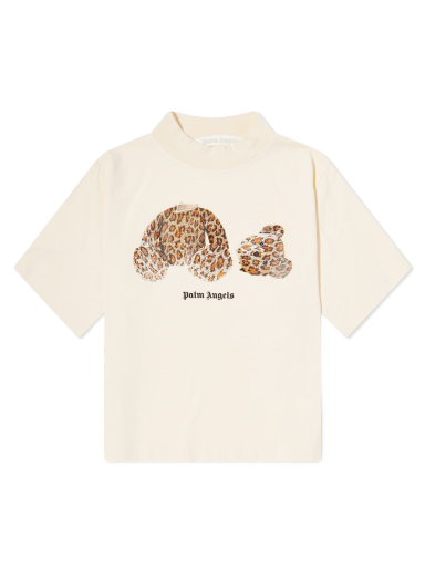 Тениска Palm Angels Cropped Leopard Bear Tee Бежово | PWAA020S22JER0020360