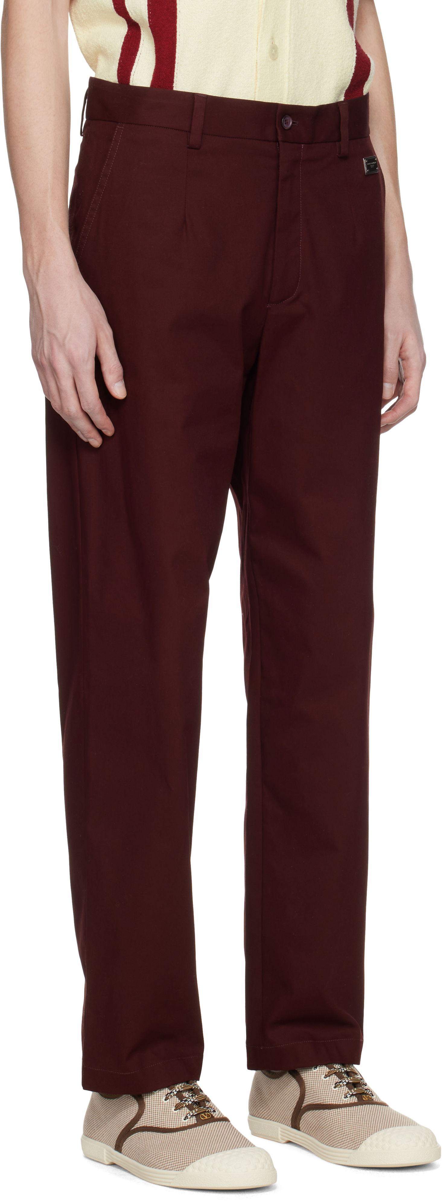 Панталони Dolce & Gabbana Dolce&Gabbana Gabardine Trousers Бургунди | GV5ZHTFUFNV, 1
