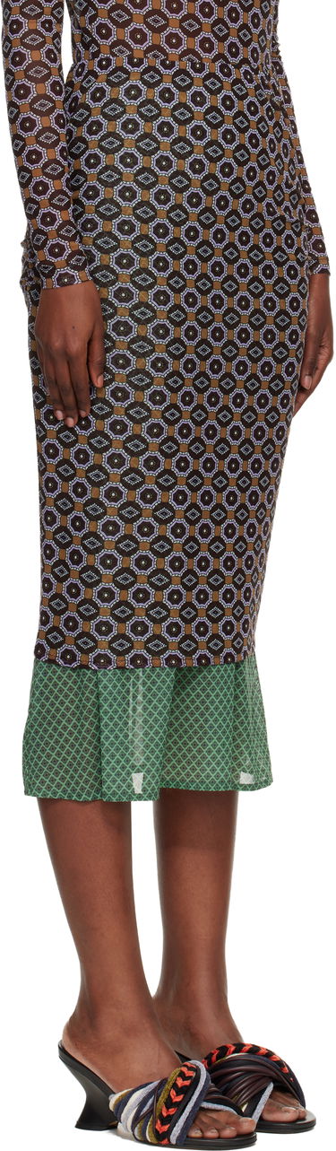 Пола Dries Van Noten Dries Van Noten Geometric Pattern Transparent Mesh Midi Skirt Многоцветен | 252-011123-2623, 1
