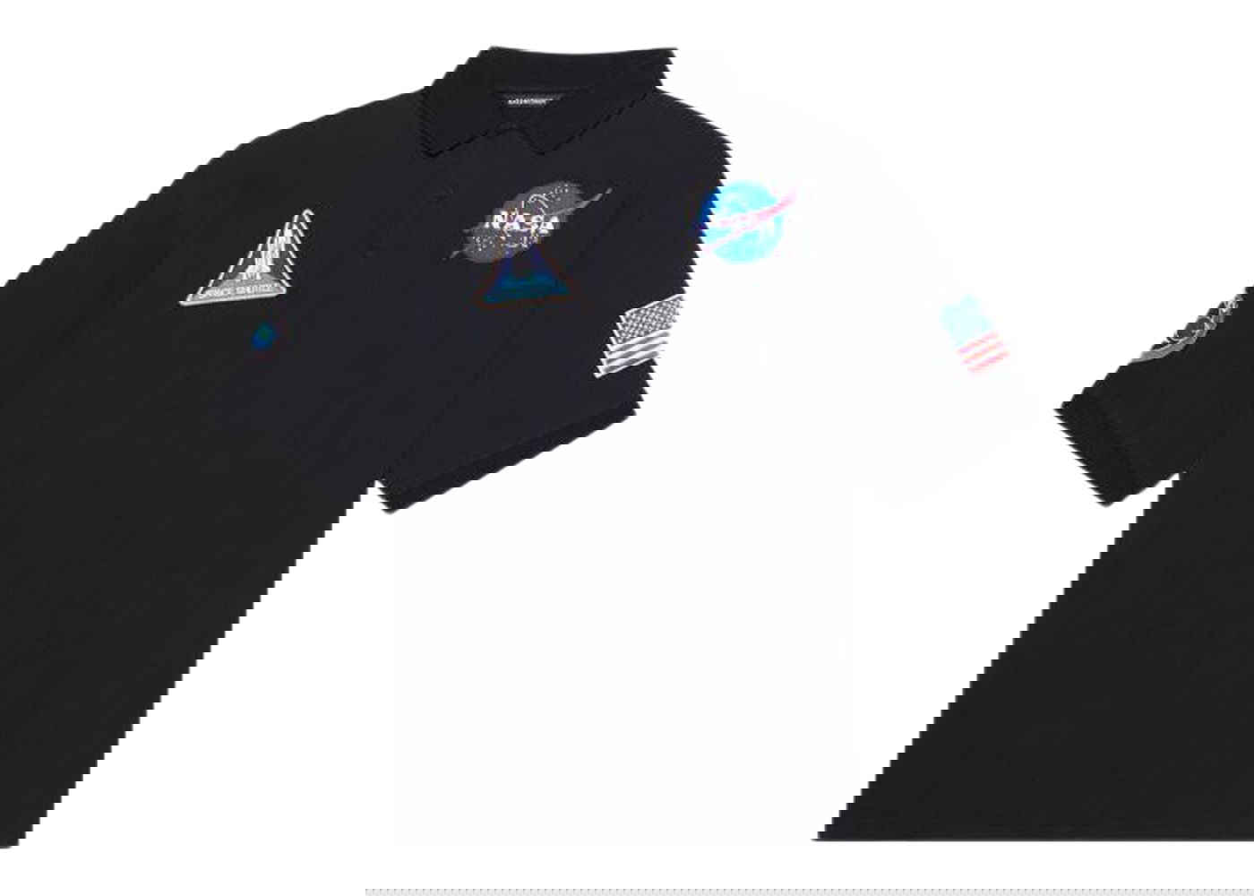 Поло тениска Balenciaga NASA Space Multi-Patch Polo Shirt Черно | 662493TKVG11070, 0