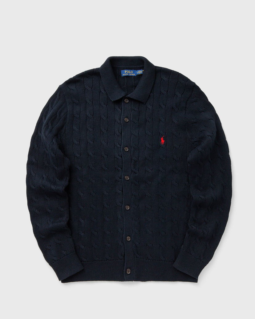 Пуловер Polo by Ralph Lauren Collared Cable-Knit Button-Front Cardigan Тъмно синьо | 710979114002