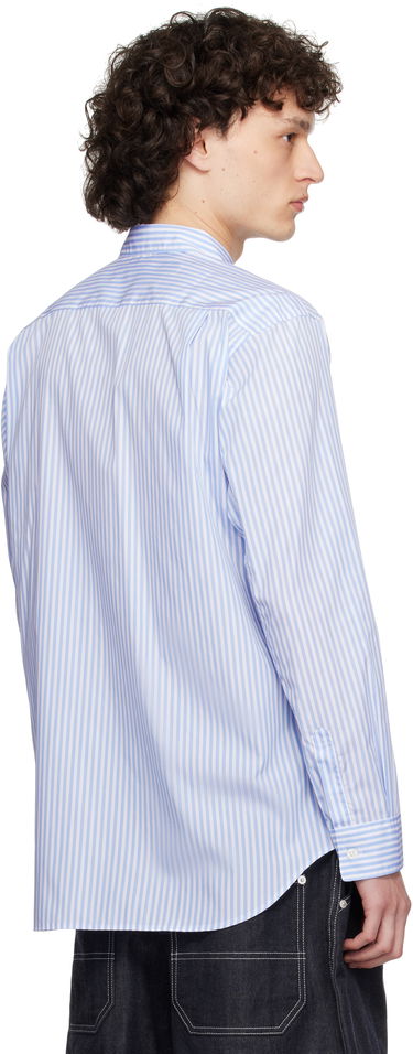 Риза Comme des Garçons Comme des Garçons Stripe Poplin & Check Shirt Синьо | FO-B013-S25, 2
