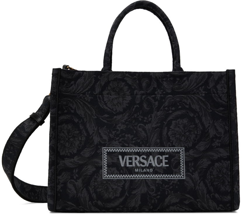 Дамска чанта Versace Black & Gray Barocco Athena Bag Черно | 1011562_1A09741