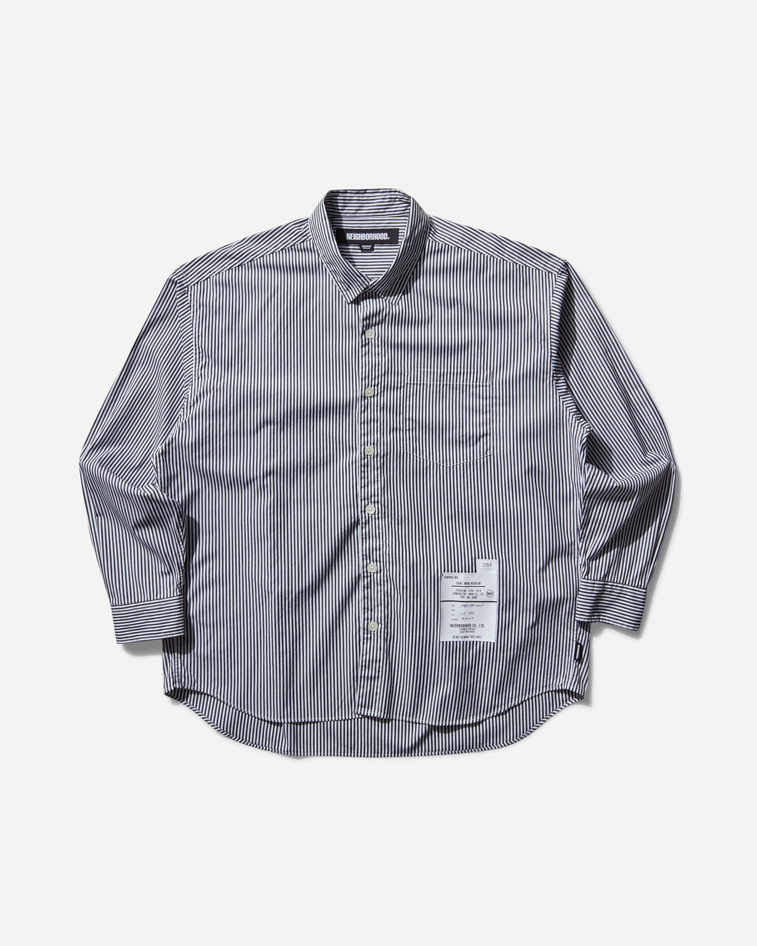 Риза Neighborhood Longsleeve Stripe Shirt Синьо | 251BENH-SHM03 BK, 0