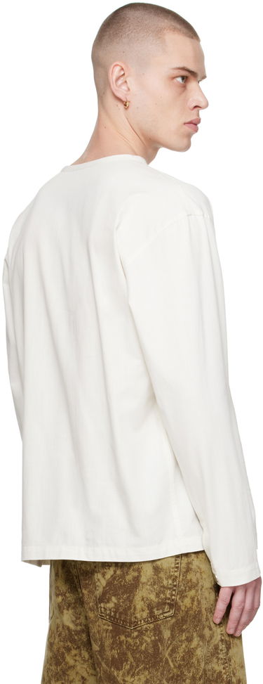 Тениска LEMAIRE Lemaire V-Neck Long Sleeve T-Shirt Бяло | TO1232 LF1253, 2