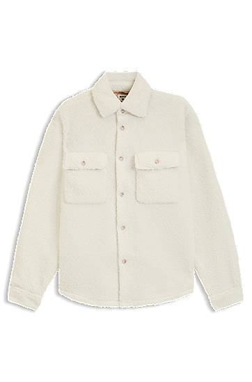 BOSS x Steiff relaxed-fit overshirt in teddy fabric