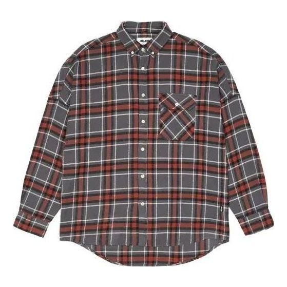 Риза Palace Flannel Shoulder Shirt Сиво | P23SHT061
