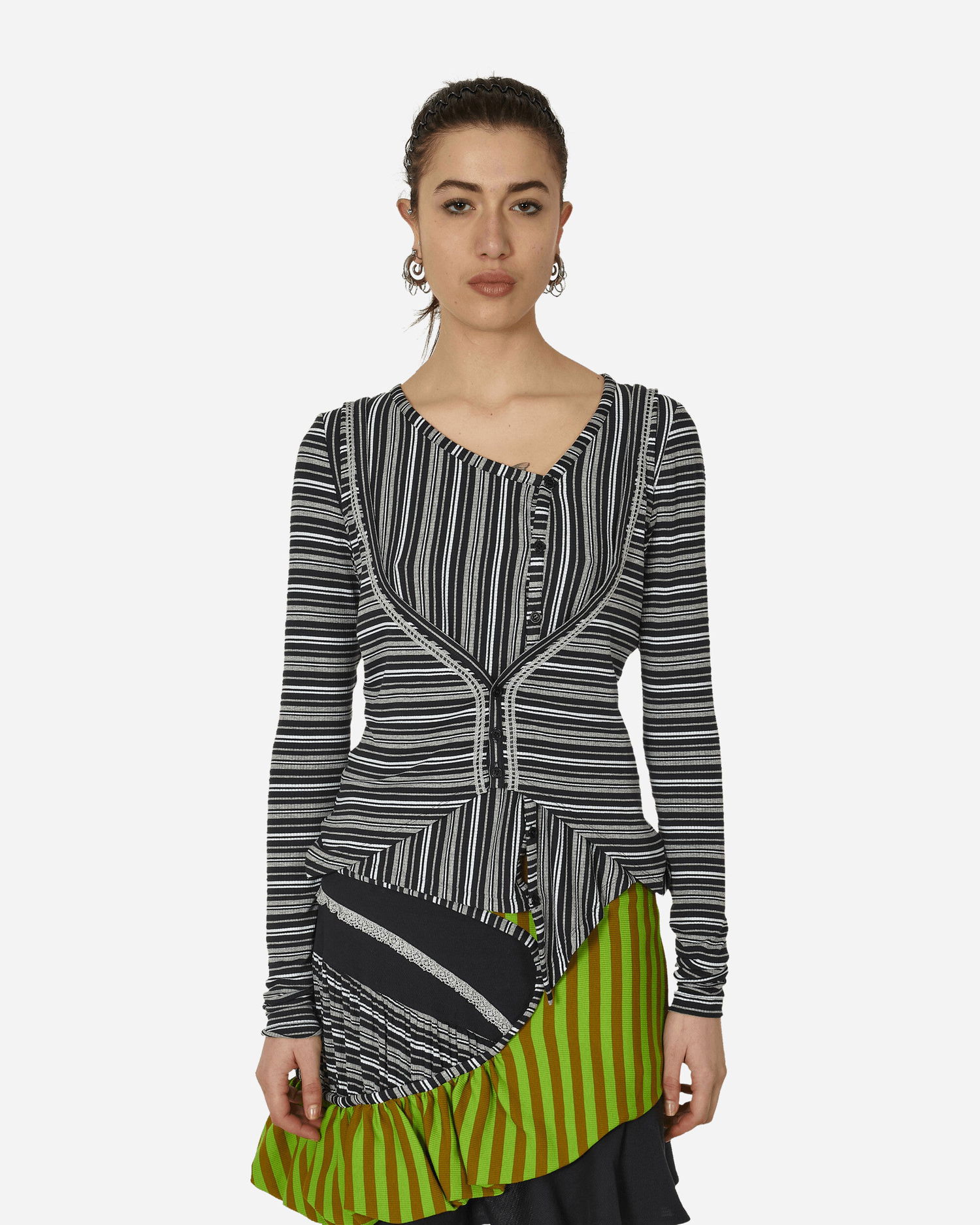 Пуловер KIKO KOSTADINOV Double Jersey Cardigan Night Stripe Сиво | KKWSS24TP05-68 001, 1