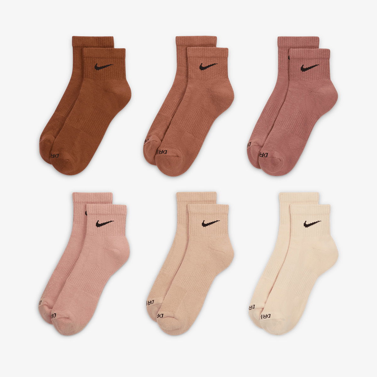 Чорапи Nike Everyday Plus Cushioned Ankle Socks 6 Pairs Бежово | SX6899-904, 1