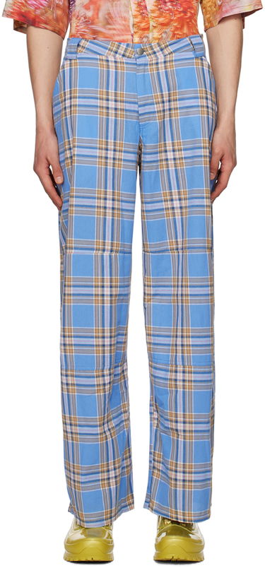 Панталони Collina Strada Collina Strada Lawn Plaid Trousers Синьо | MXX6419, 0