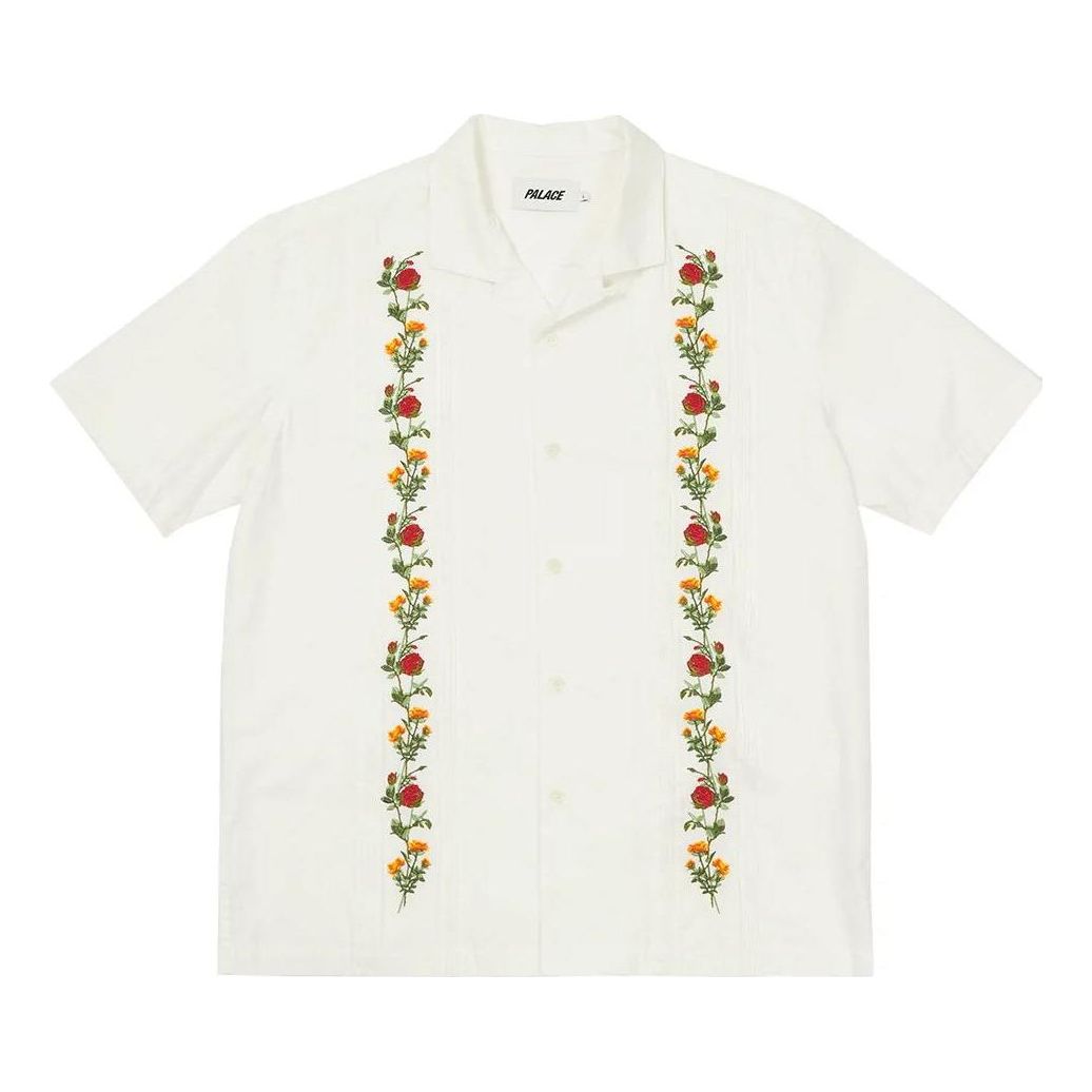 Риза Palace Floral Chain Short Sleeve Shirt Бяло | P23SHT017, 0