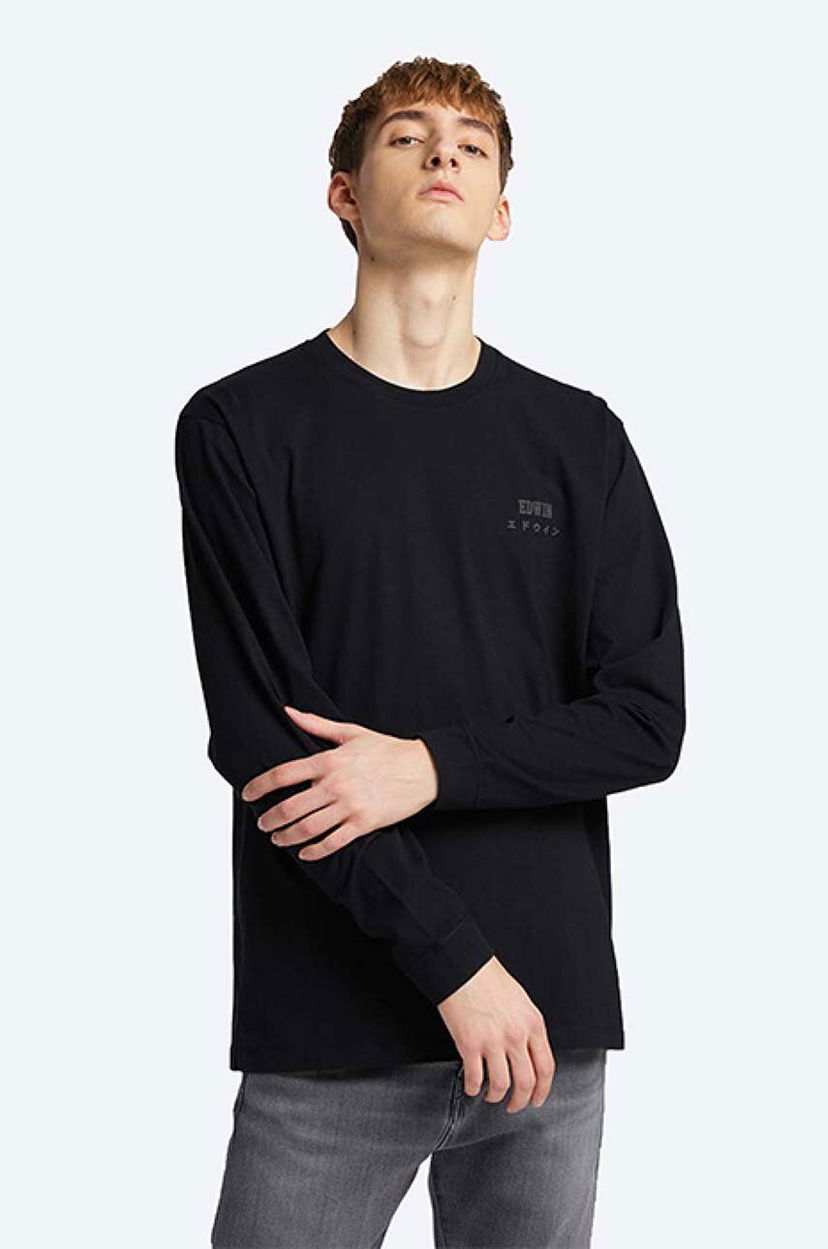 Тениска EDWIN Long Sleeve T-Shirt Logo Chest Черно | I028563.8967