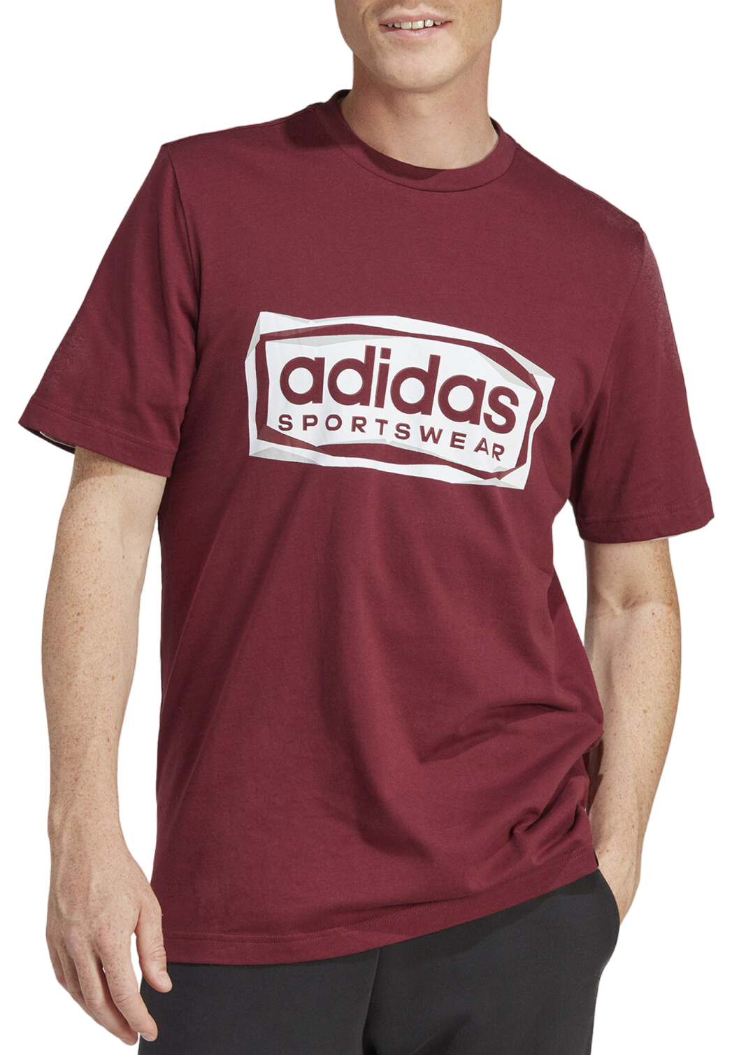 Тениска adidas Performance Sportswear Folded Graphic Бургунди | im8303, 0