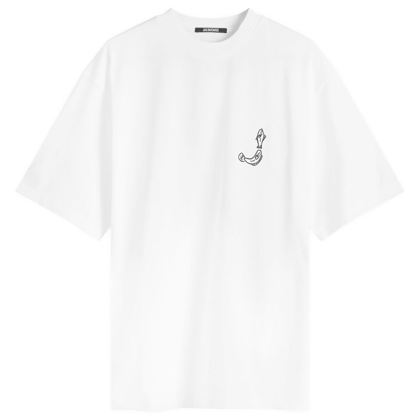 Тениска Jacquemus Men's Mervo T-Shirt in White, Size Small | END. Clothing Бяло | 24H246JS151-2125-100