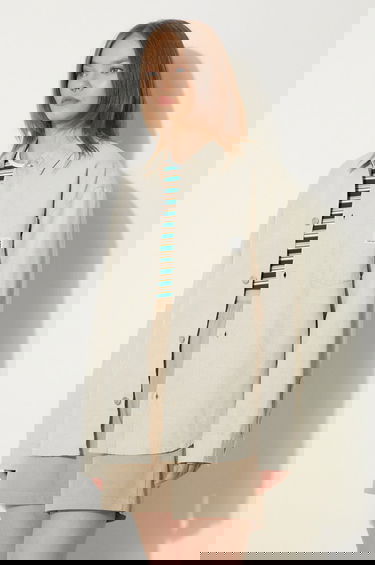 Риза Carhartt WIP Ethel Shirt Jac Relaxed Linen Blend Classic Collar Бежово | I033569.502, 0