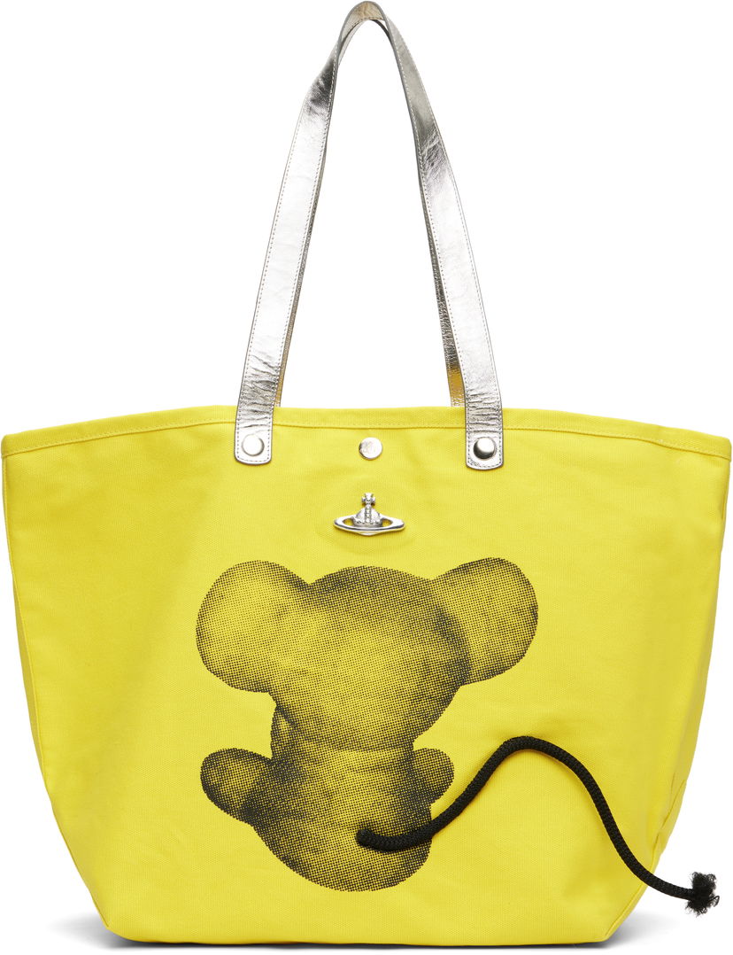 Голяма пазарска чанта Vivienne Westwood Vivienne Westwood Mouse Printed Canvas Shopper Tote Жълто | 4205007GU-W015D-