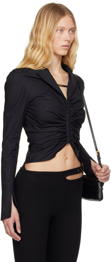 Риза Versace Versace Jeans Couture Ruched Blouse with Logo Черно | E78HAL203_EN0431, 1