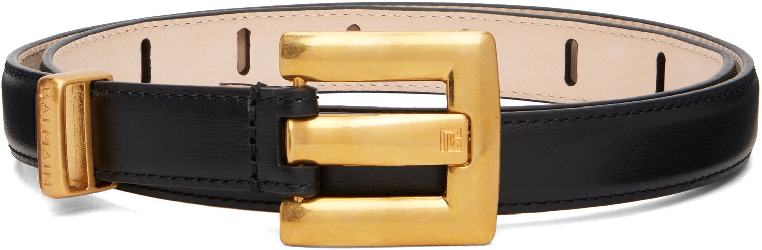Колани Balmain Anthem Calfskin Leather Belt Черно | GN1WJ191LSLX, 0
