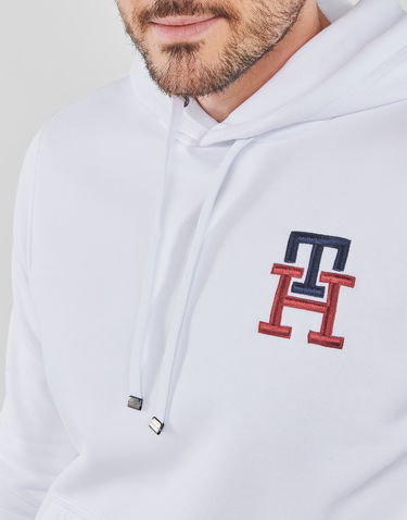Суитчър Tommy Hilfiger ESSENTIAL MONOGRAM HOODIE Бяло | MW0MW28677-YBR, 4