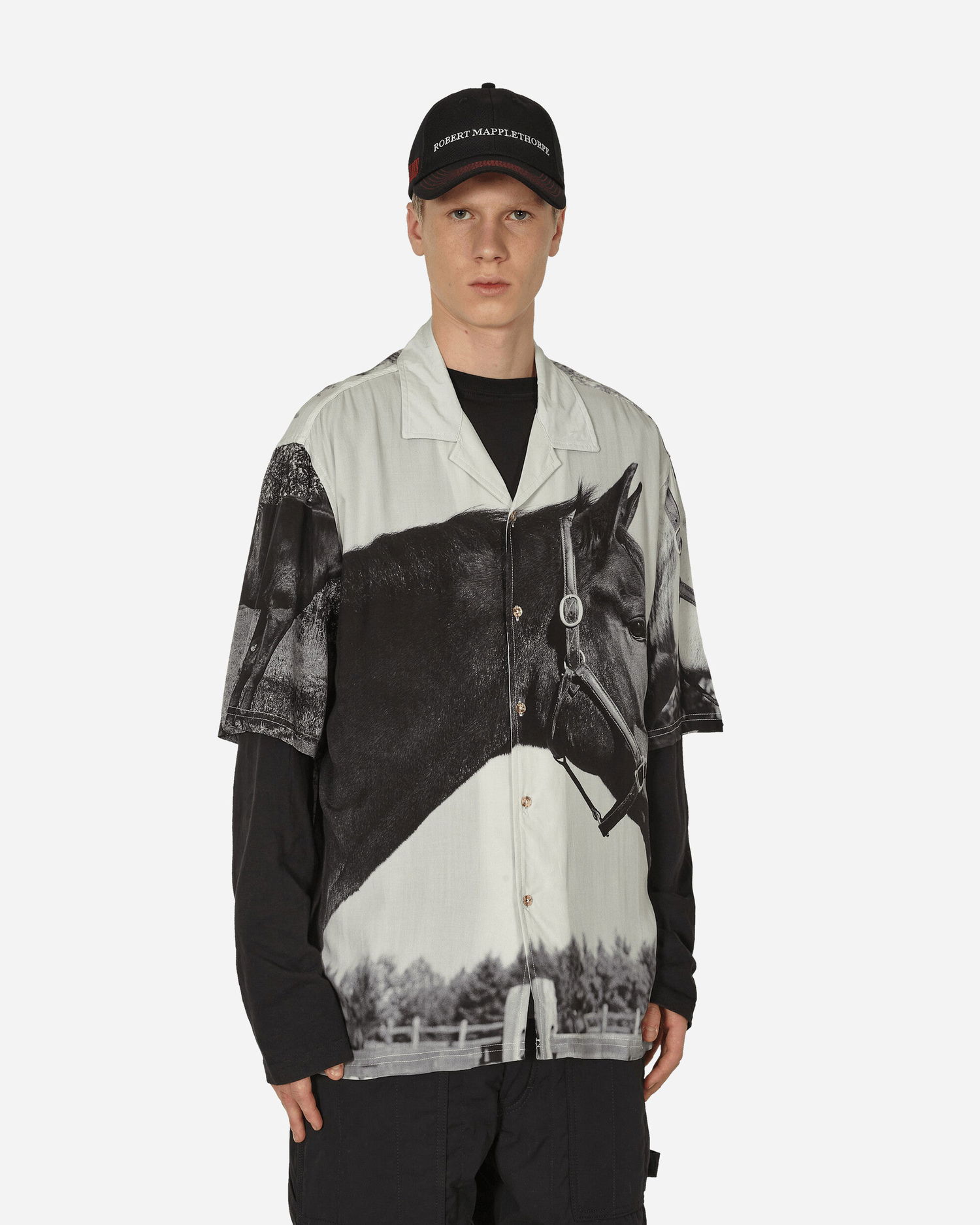 Риза Pleasures Robert Mapplethorpe Horses Button Down Shirt Бяло | P23W011 WHITE, 0