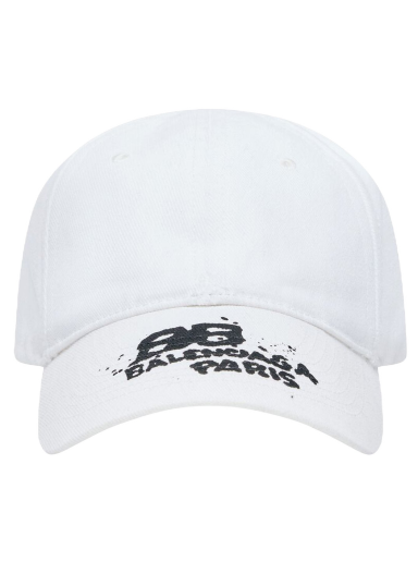 Шапка с козирка Balenciaga Hand Drawn BB Icon Velcro Tab Baseball Cap Бяло | 723771410B29060