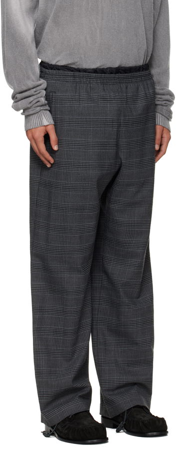 Панталони Diesel P-Tilson Plaid Wide-Leg Trousers with Elasticated Waist Сиво | A18485-0DEBS-9XXA, 1