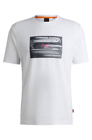 Тениска BOSS T-Shirt with Coordinate Artwork Бяло | 50539194, 0