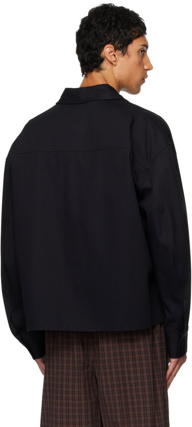 Риза Alexander Wang Alexander Wang Boxy Cropped Long Sleeve Shirt Черно | 6WC3251092, 2