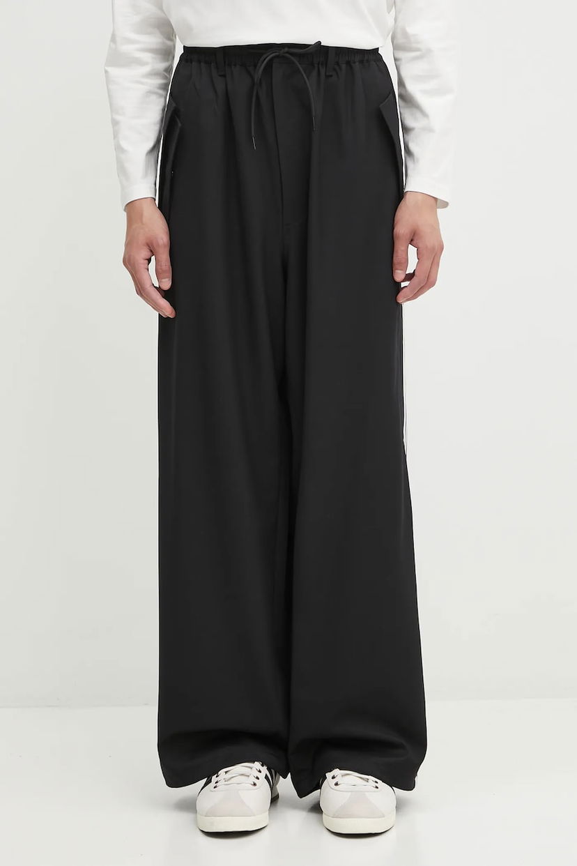 Панталони Y-3 Y-3 Refined Wool Wide-Leg Trousers Черно | JX7275