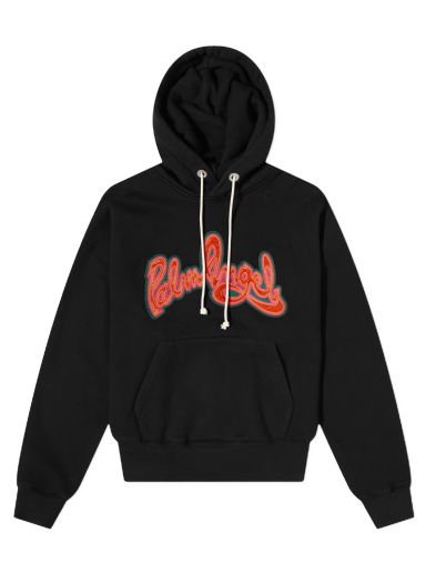 Суитчър Palm Angels Script Logo Popover Hoody Черно | PMBB058F21FLE0051020