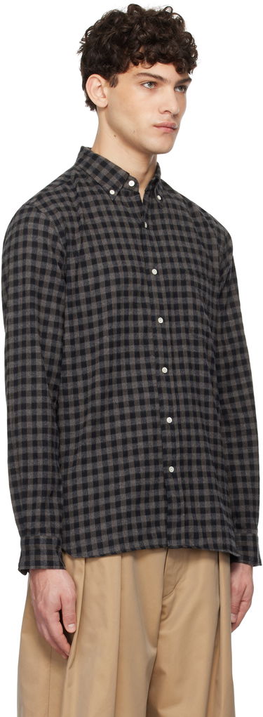 Риза BEAMS BEAMS PLUS Button-Down Gingham Check Shaggy Shirt Сиво | 38110244139, 1