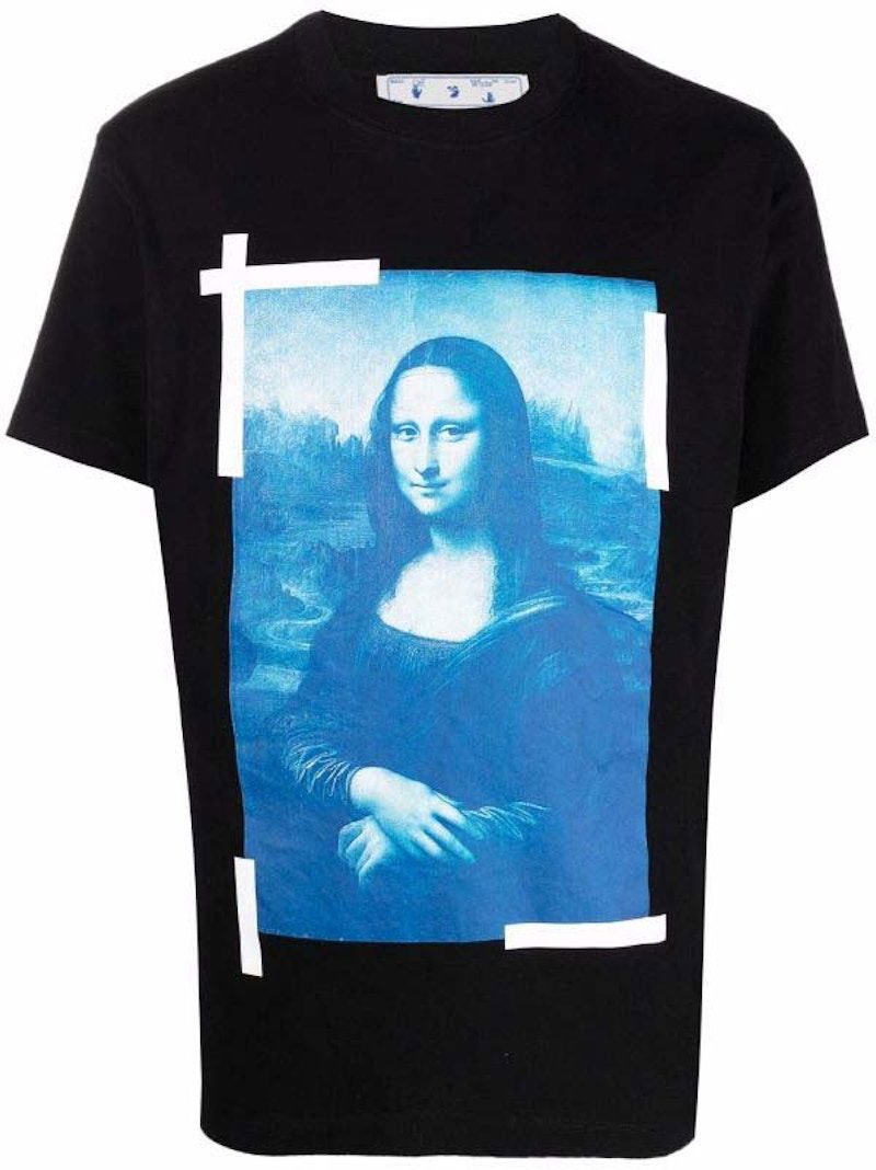 Тениска Off-White Slim-Fit Mona Lisa Graphic T-Shirt Черно | OMAA027C99JER0061045, 0