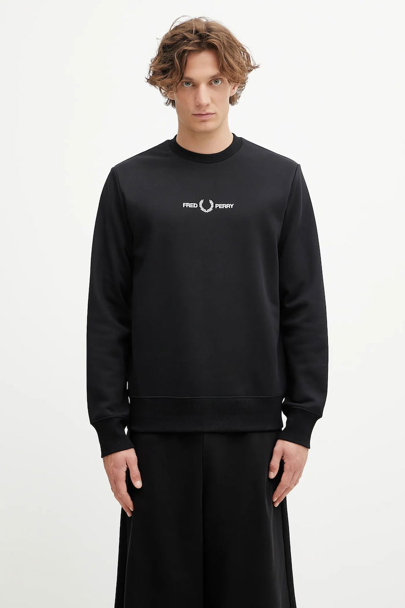 Суитчър Fred Perry Crewneck Sweatshirt with Logo Черно | M4727