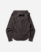 Kaonashi Layered Collar Faux Lumberjack Check Shirt