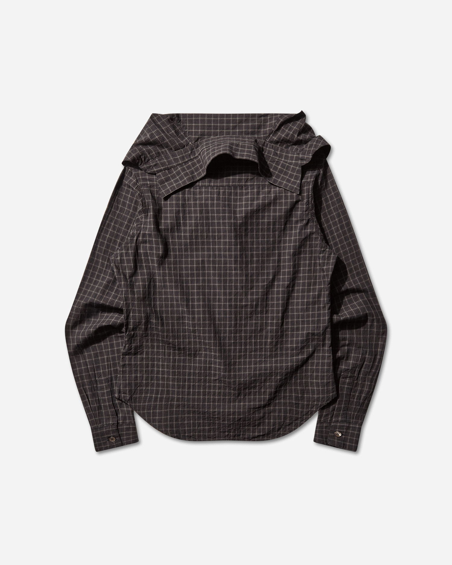 Риза OUR LEGACY Kaonashi Layered Collar Faux Lumberjack Check Shirt Кафяво | W4252KB 001, 0