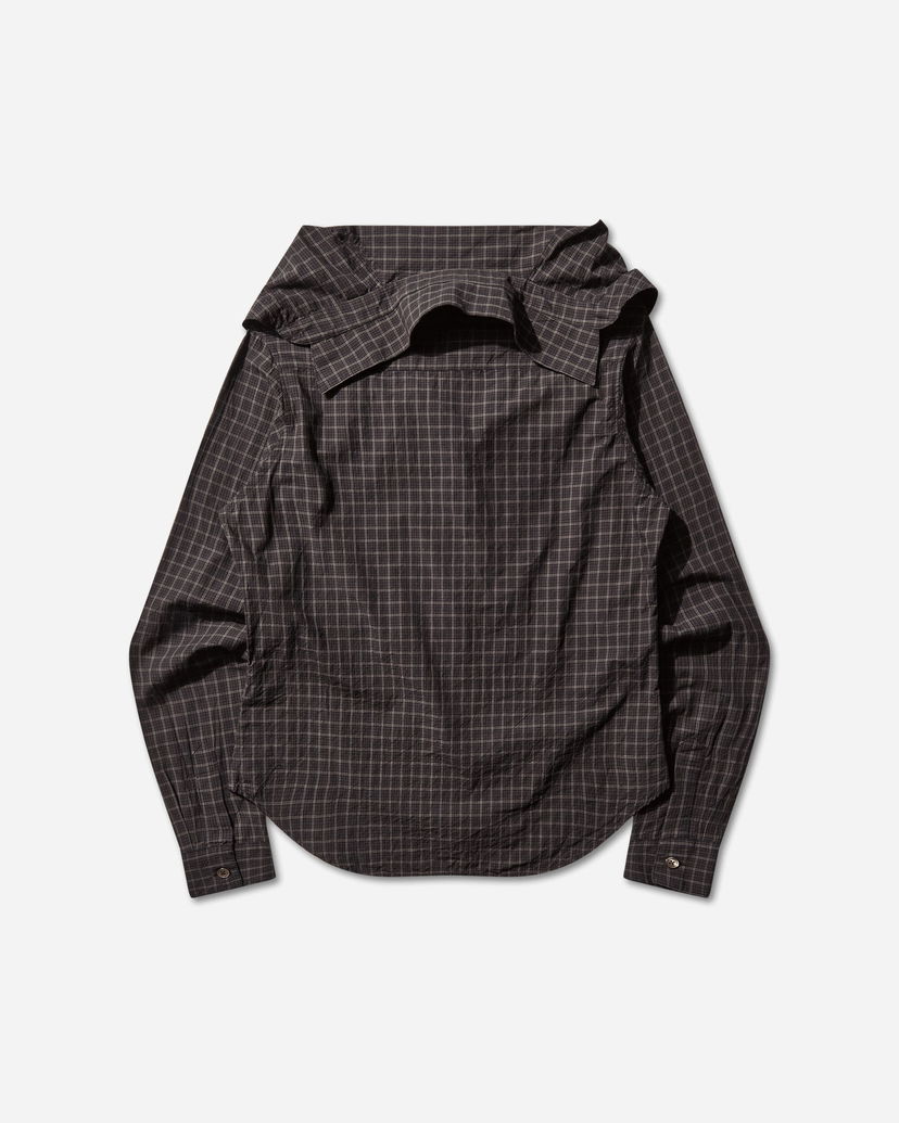 Риза OUR LEGACY Kaonashi Layered Collar Faux Lumberjack Check Shirt Кафяво | W4252KB 001
