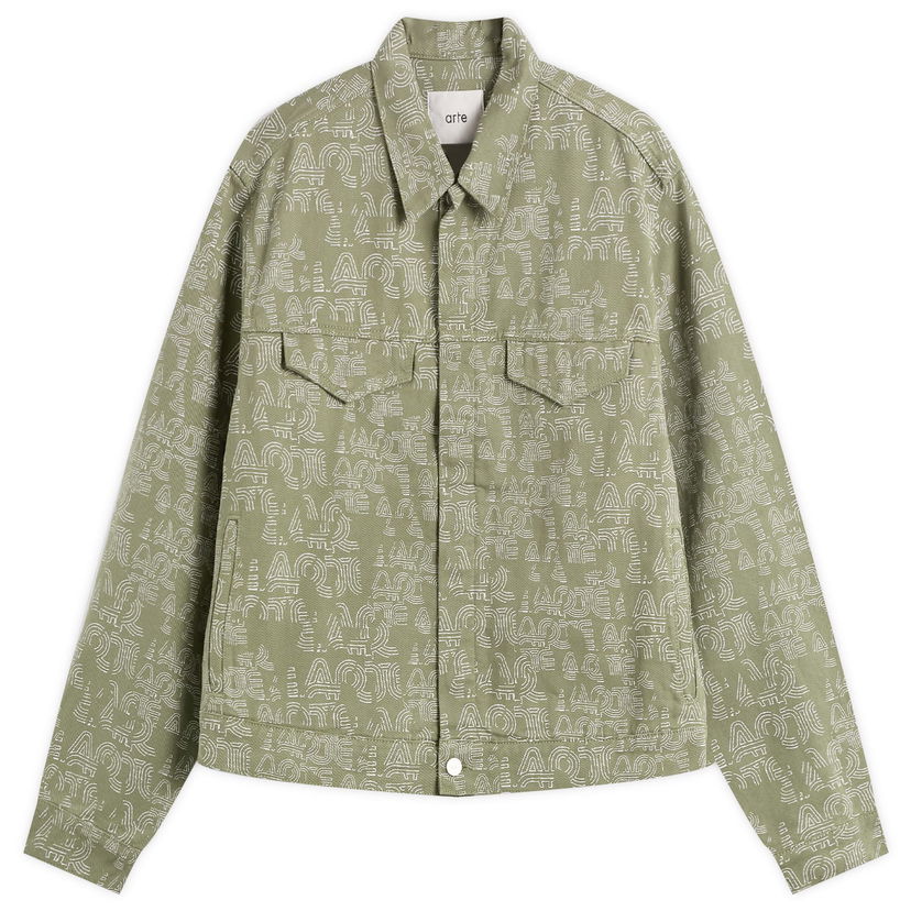 Яке Arte Antwerp Allover Print Jacket, Size Large Зелено | AW25-189J-GRN
