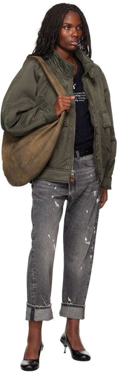 Яке бомбър R13 R13 Ribbed Flight Bomber Jacket Зелено | R13WR329 R436A, 3