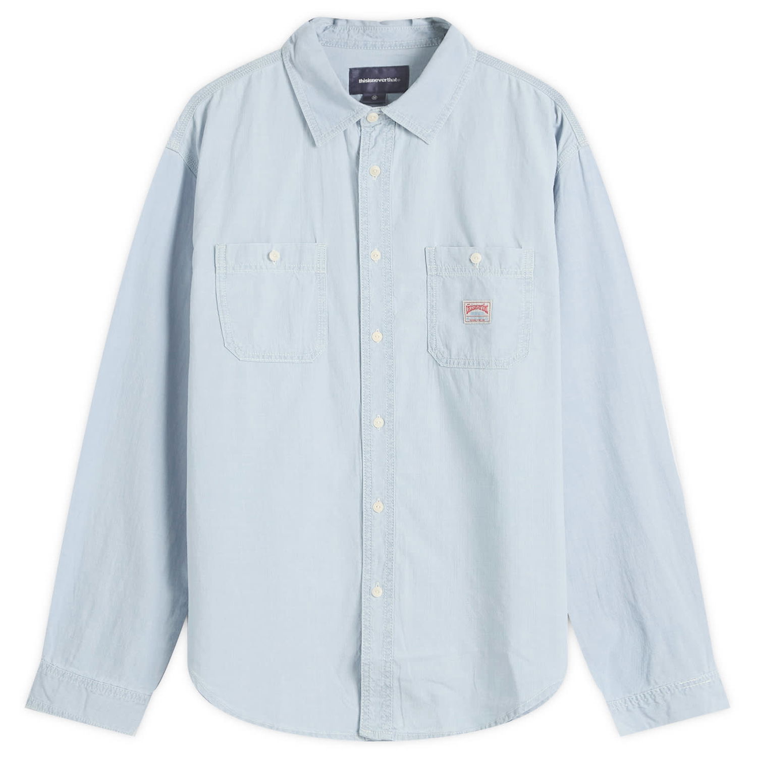 Риза thisisneverthat Thisisneverthat Chambray Shirt, Size Small Синьо | TN251WSHTL01-BLUE, 1