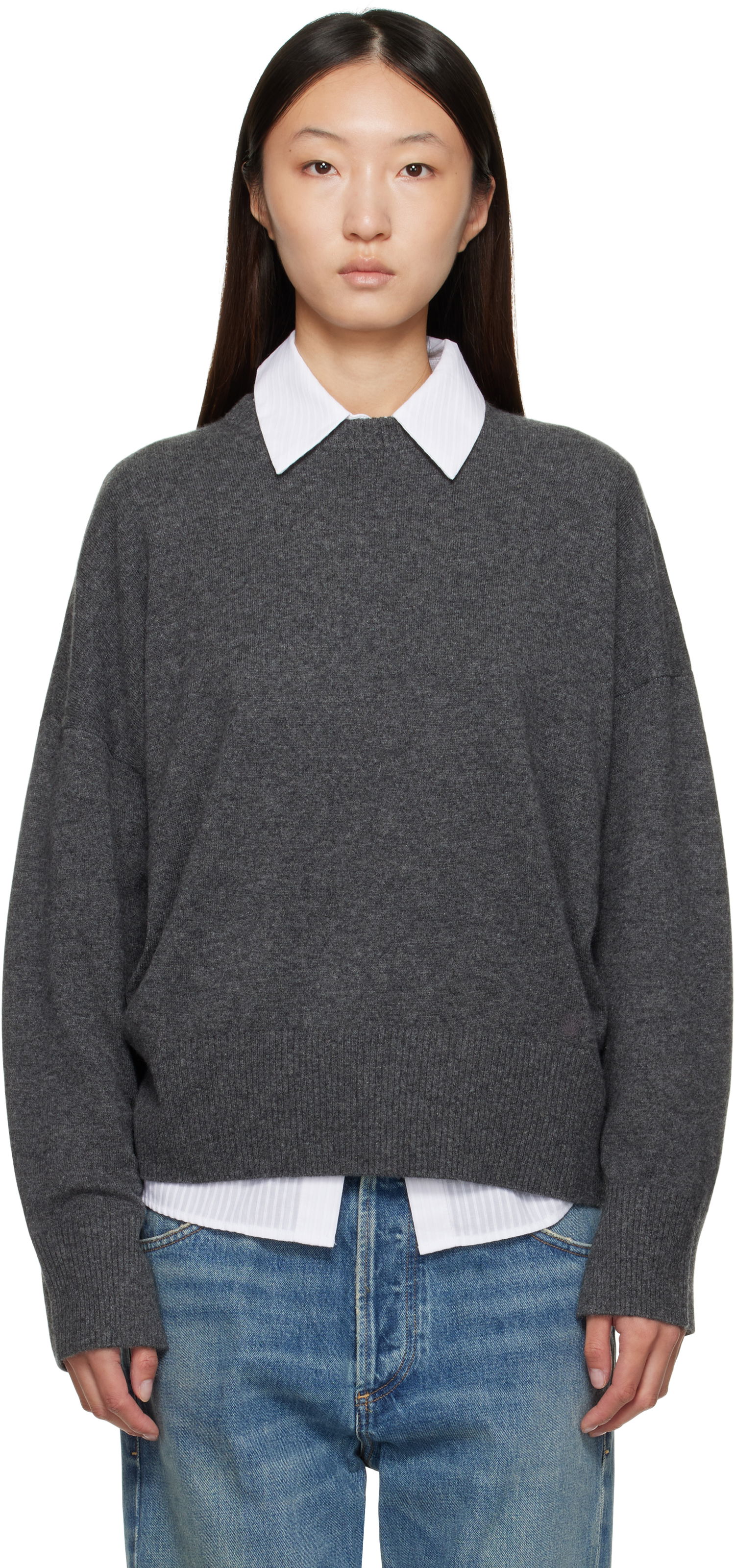 Пуловер Loulou de Saison Loulou de Saison Anaa Knit Sweater Сиво | ANAA LDS, 0