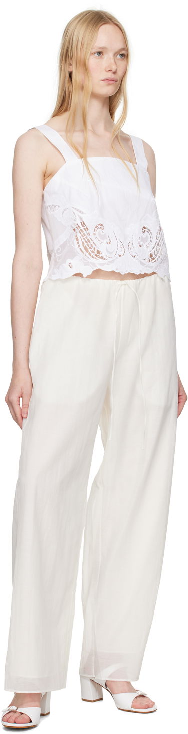 Съкратен топ rag & bone Rag & Bone Clem Lace-Trim Poplin Tank Top Бяло | WAW25SA036LA36, 3