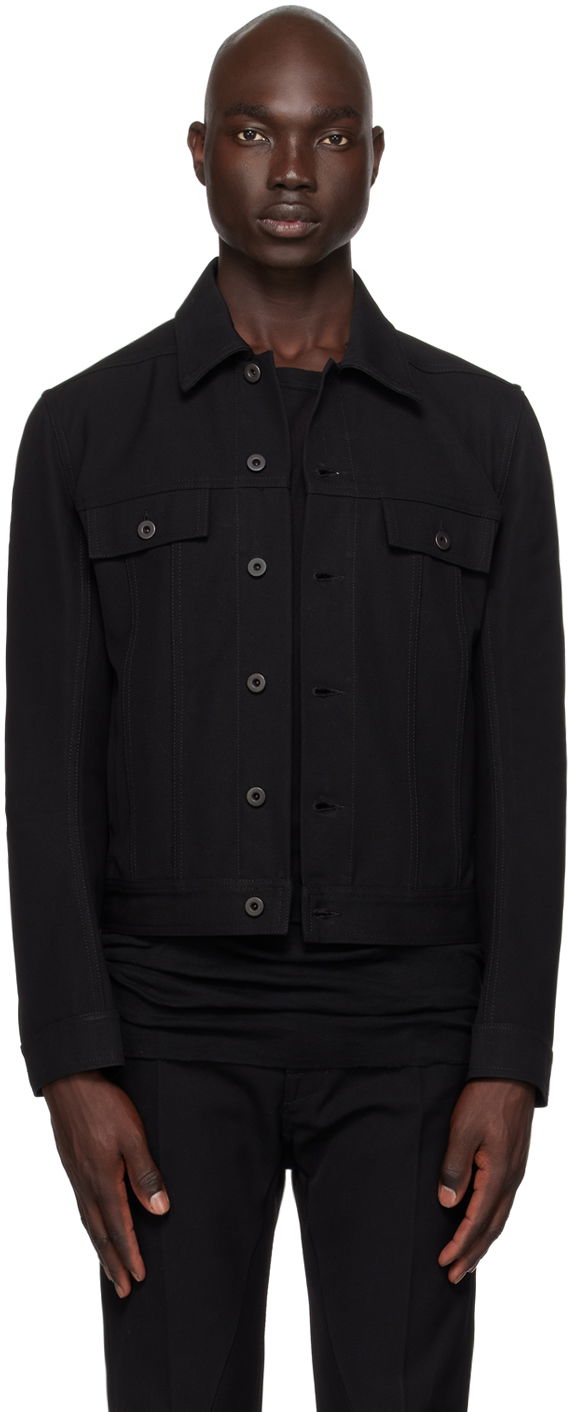 Яке Rick Owens Paneled Denim Jacket Черно | RL02C7756 DRC, 0