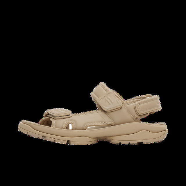 Faux-Leather Tourist Sandals "Taupe"